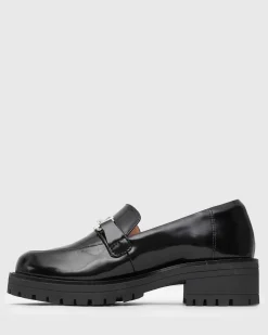 AGATHA Leather Heeled Loafers