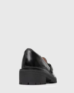 AGATHA Leather Heeled Loafers