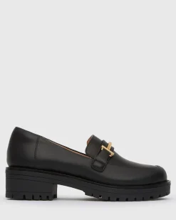 AGATHA Leather Heeled Loafers
