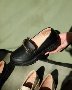 AGATHA Leather Heeled Loafers