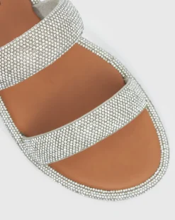 AMBER Diamante Embellished Flat Sandals