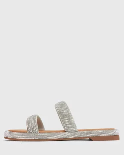 AMBER Diamante Embellished Flat Sandals