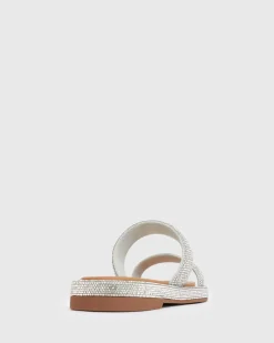 AMBER Diamante Embellished Flat Sandals