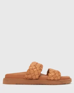 ATHENA Woven Leather Footbed Slides