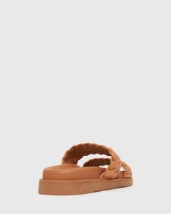 ATHENA Woven Leather Footbed Slides