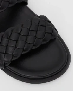 ATHENA Woven Leather Footbed Slides