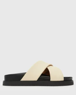 BERMUDA Leather Crossover Slide Sandals