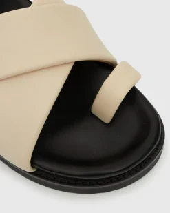 BERMUDA Leather Crossover Slide Sandals