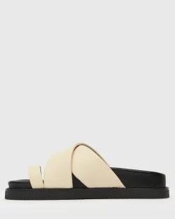 BERMUDA Leather Crossover Slide Sandals
