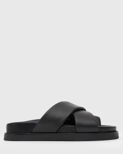 BERMUDA Leather Crossover Slide Sandals