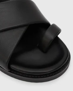 BERMUDA Leather Crossover Slide Sandals