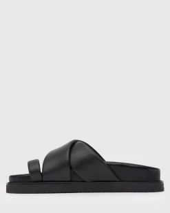 BERMUDA Leather Crossover Slide Sandals