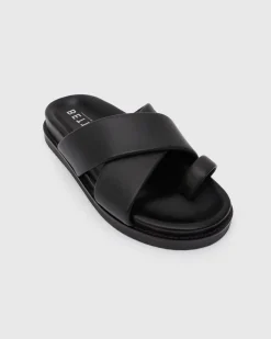BERMUDA Leather Crossover Slide Sandals