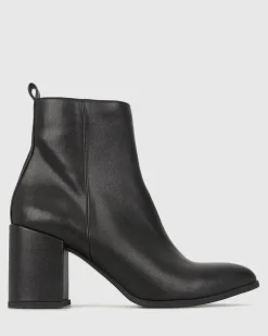 CHIA Vegan Point Toe Block Heel Boots