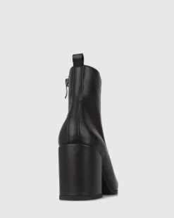 CHIA Vegan Point Toe Block Heel Boots