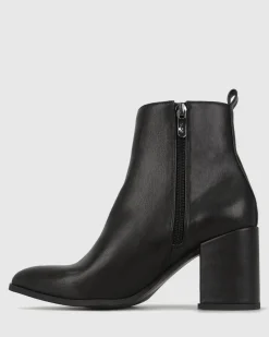 CHIA Vegan Point Toe Block Heel Boots