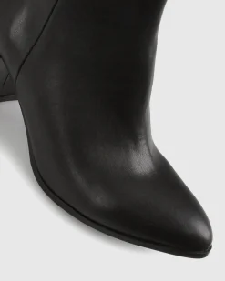 CHIA Vegan Point Toe Block Heel Boots