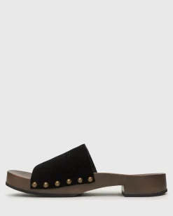 CLARA Suede Leather Clogs