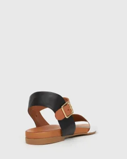 FLIGHT Leather Flat Sandals