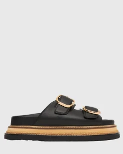 HARLAND Leather Flatform Slides