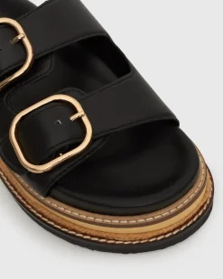 HARLAND Leather Flatform Slides