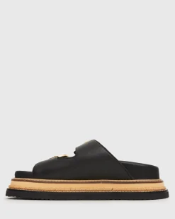 HARLAND Leather Flatform Slides
