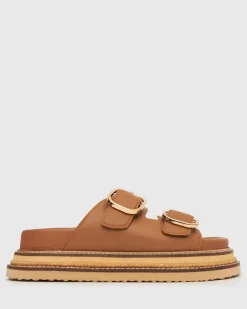 HARLAND Leather Flatform Slides