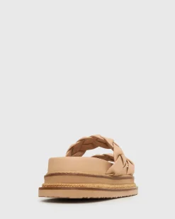 HEIDI Braided Leather Flatform Slides