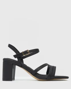 LANE Leather Block Heel Sandals
