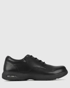 LEAGUE E/F Senior Leather School Shoes