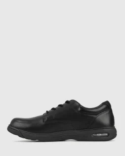 LEAGUE E/F Senior Leather School Shoes