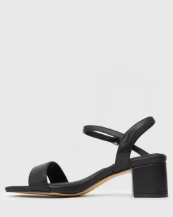 LIV Block Heel Leather Sandals