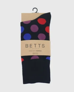 MENS BLACK MULTI BAMBOO SOCKS M/L