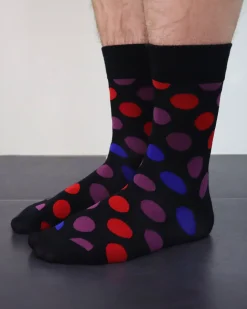 MENS BLACK MULTI BAMBOO SOCKS M/L