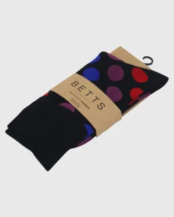 MENS BLACK MULTI BAMBOO SOCKS M/L