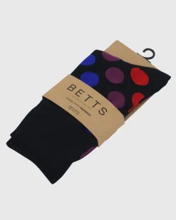 MENS BLACK MULTI BAMBOO SOCKS S/M