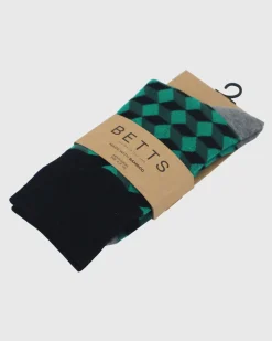 MENS GREEN/BLACK BAMBOO SOCKS S/M