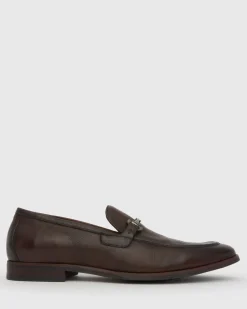 NATE Leather Buckle Trim Loafers