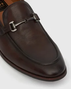 NATE Leather Buckle Trim Loafers
