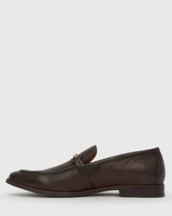 NATE Leather Buckle Trim Loafers