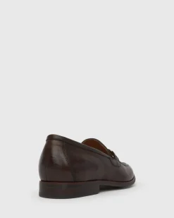 NATE Leather Buckle Trim Loafers