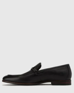 NATE Leather Buckle Trim Loafers