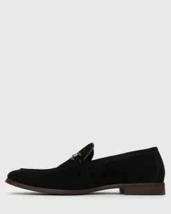 NATE Leather Buckle Trim Loafers
