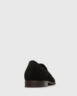 NATE Leather Buckle Trim Loafers