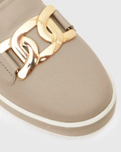NED Gold Trim Leather Loafers