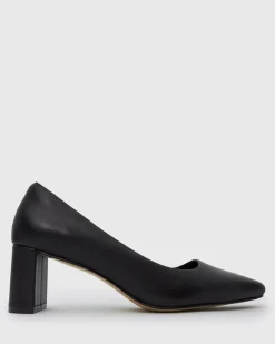 ORICAL Leather Low Block Heels