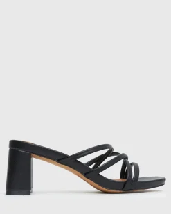 PRAISE Strappy Block Heel Mules