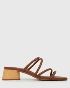 PRE-ORDER HALLIE Low Wooden Block Heel Mules
