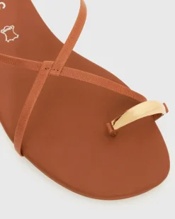 PRE-ORDER MANTRA Leather Flat Strappy Sandals