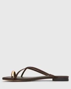 PRE-ORDER MANTRA Leather Flat Strappy Sandals
